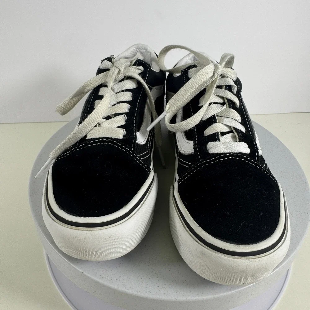 Vans Old Skool Kids Sneakers Classic Skate Low Top Black White US 13.5